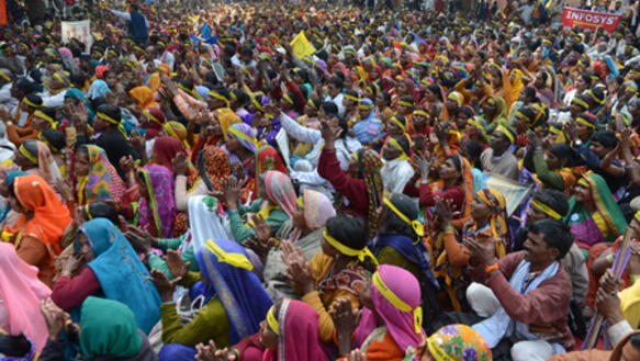 Protestaktion indischer Dalit-Frauen